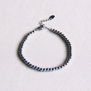 SA816 - Steel beaded bracelet - silver