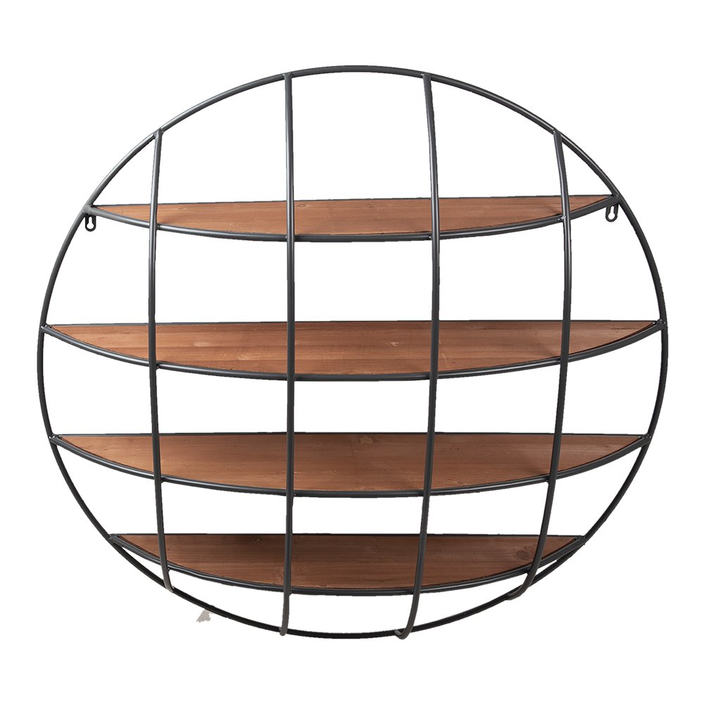 Wandrek 91x20 cm Zwart Bruin IJzer Muurrek