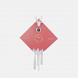 Cuckoo Clock - Black Forest - Salmon/White