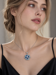 Azure Oil Painting Floral Jewelry Set
