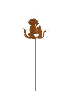 Garden Stake Dog Cat Love