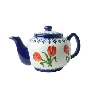 Theepot oranje tulp