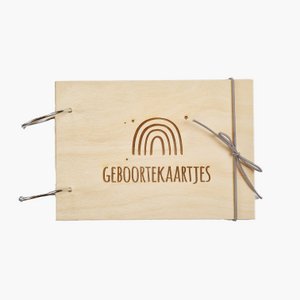 Aufbewahrungspaket aus Holz | Geburtskarten | Regenbogen | A5