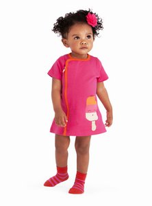 Kleid mit Reißverschluss und Lolly-Applikationen