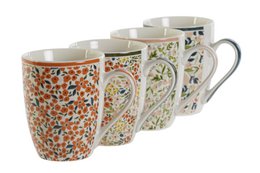 MUG PORCELANA 11,5X8,3X10,5 340ML FLORAL 4 SURT. PC207761