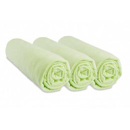 Set of 3 100% Cotton Jersey Fitted Sheets - 60x120cm