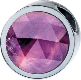 Zawieszka PURE okrągła, 6mm, z kamieniem w wybranym kolorze, wykonana ze stali chirurgicznej