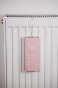 Keramische luchtbevochtiger hartjes roze Isabelle Rose