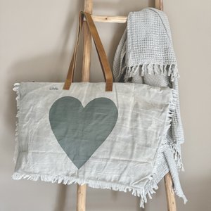 BohoBag heart olive (vintage light canvas) NEW color