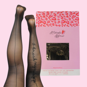 1-Pair %23StatementTights I BREAK MY RULES FOR YOU "Message on Tights" black tights 40 DEN
