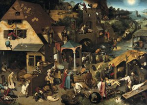 Poster Pieter Brueghel - Nederlandse Spreekwoorden