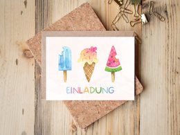 Ice Cream Birthday Party Invitation Cards for Girls and Boys, Ice Cream Invitation Cards for Kids to Fill Out with Envelopes for Ice Cream Birthday Party