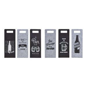 Bottle bag beer made of felt gray 6-fold, (W / H) 14x38cm