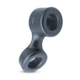 Grey cock ring and ball stretcher for intimate pleasure.