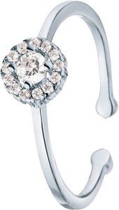 Silver ring round attachment with zirconia