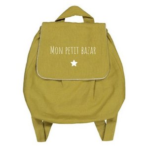 Mein kleiner Basar Senf Leinen Rucksack