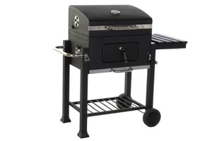 BARBACOA ACERO 140X60X108 TERMOMETRO NEGRO RC166569