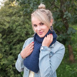 NEEDLE IT® Kit Tricot pour débutant adulte complet avec aiguilles à tricot – Écharpe en laine à tricoter soi-même - Idée Cadeau (Bleu Marine)