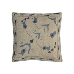 Housse de coussin cône en laine brodée
