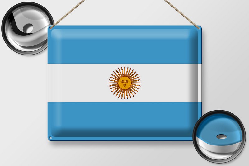 Tin Sign Flag Argentina 40x30cm Flag of Argentina