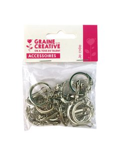 PACK OF 10 KEY RINGS WITH SNAP-HOOK