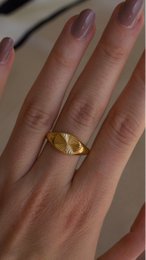 Medilion - Signet Sun Burst Gold Ring