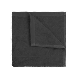 A dark gray, 100% cotton kitchen towel measuring 50 x 50 cm.