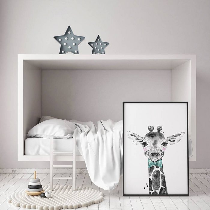 Giraffe Kinderkamerposter Strikje