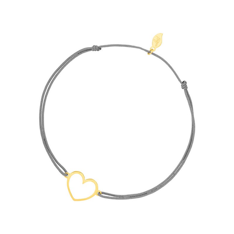Bracciale portafortuna CUORE GENERE, oro giallo 14 K, beige