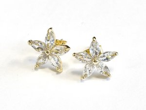Earrings diamond flower