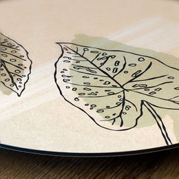 Vægcirkel Naturdiagonal Japandi - rundt maleri - vægcirkel