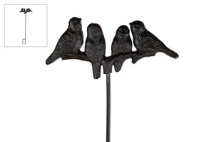 Garden plug Birds antique brown metal