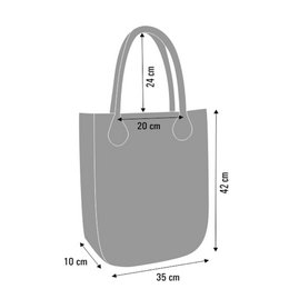 Blue Flower Shoulder Bag In Felt City Line Bertoni