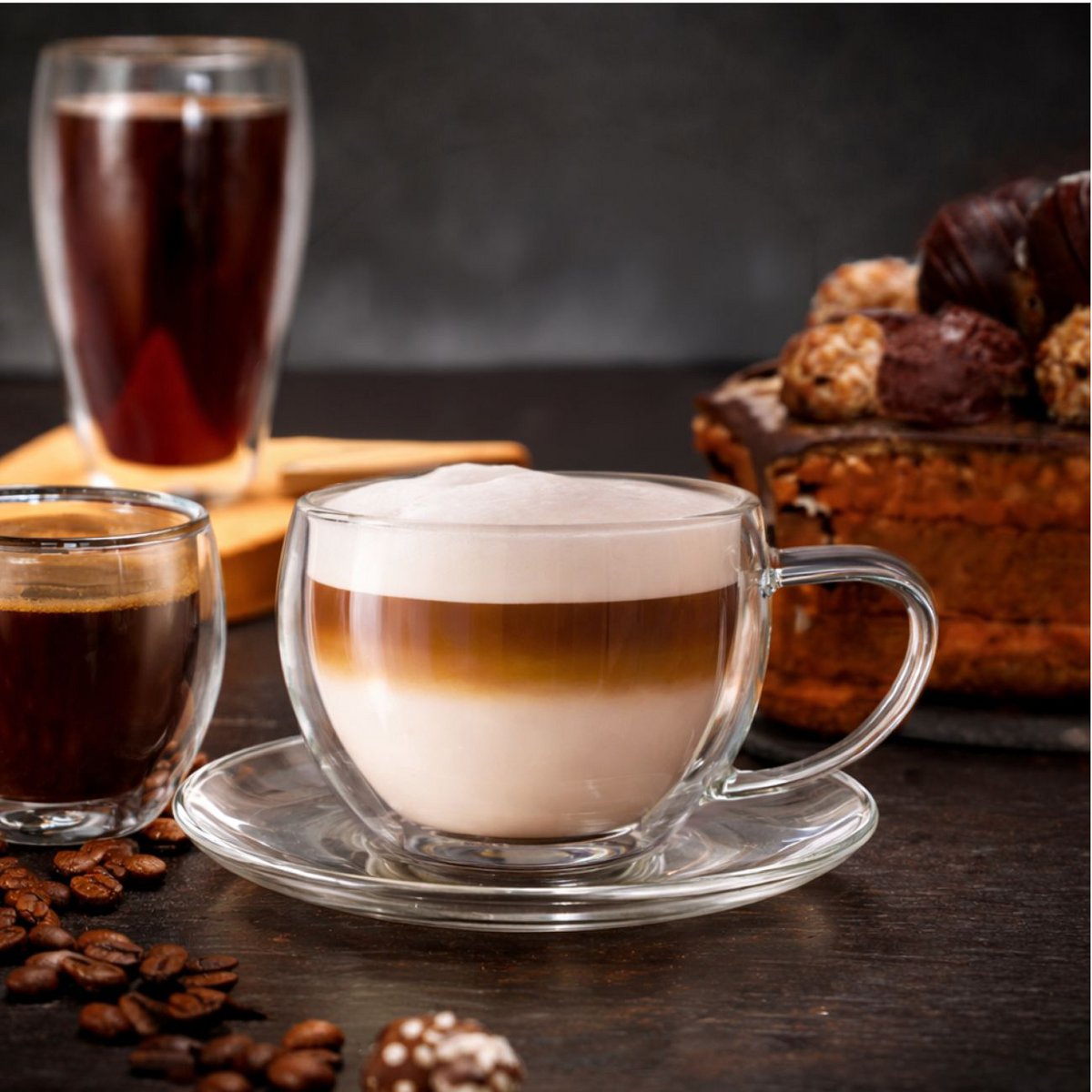 Creano Thermo-Tasse 250ml mit Untersetzer