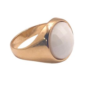 Pearly Gemstone Small Ring - Pearly Porcelain