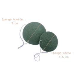 Konjac spons groene thee in katoenen zakje GOTS