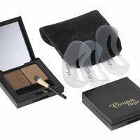 Eyebrow powder DUO set, complete with stencils and brush - Medium Brown