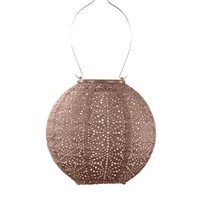 Lumiz Solar Lampion Rond Sashiko - 20cm - Mocha Mousse