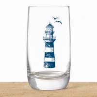 Long drink glass made of crystal “Lighthouse” – maritime design, made in the EU