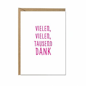 Fold up card, MANY, MANY, THOUSAND THANKS, neon pink