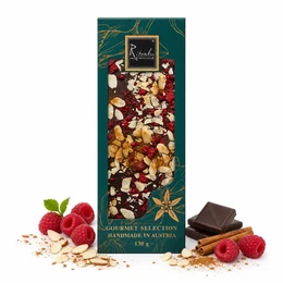 Chocolat noir Ritonka Gourmet Selection, framboise, amande, cannelle