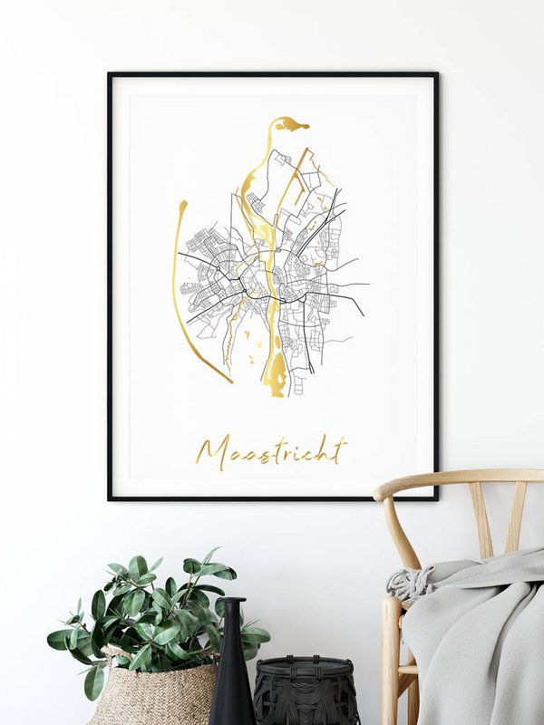 Map City Village of your choice - Gold foil / Silver foil / Copper foil