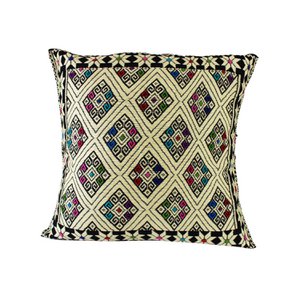 Handgeweven bankkussen 50x50 Tzajala zwart goud