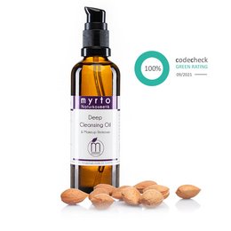 Organic cleansing oil and makeup remover with almond oil. Gentle, nourishing formula for all skin types.