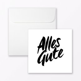 Glückwunschkarte "Alles Gute" quadratisch inkl. Umschlag