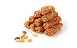 Crispy Delight fingers 1kg - Gummy snacks made with a crunchy coating, featuring a golden-brown color and a mix of sweet and savory flavors.