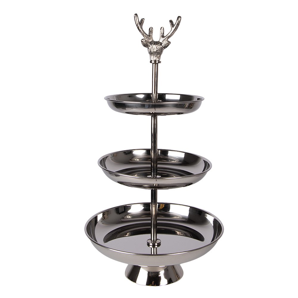 Etagère 3 laags Ø 26x48 cm Zilverkleurig Aluminium