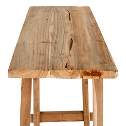 Mesa consola Girona - Madera de Teca, Natural - 90x30x80 cm