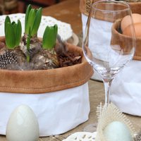 SIZO Papiertüte Weiß mit Lederrand