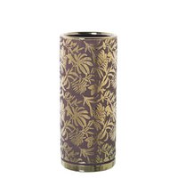 JARRÓN CERÁMICA ROSA/ORO °12X29CM LL50225